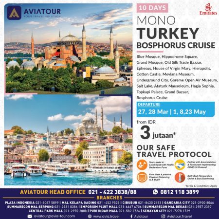 Avia Tour Buka Liburan Seru ke Turki, Jelajahi Istanbul, Cappadocia, dan Pamukkale dalam Satu Rute Eksotis