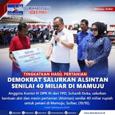 Suhardi Duka dari Demokrat Dorong Percepatan Pembangunan Irigasi Pertanian di Wilayah Timur Indonesia